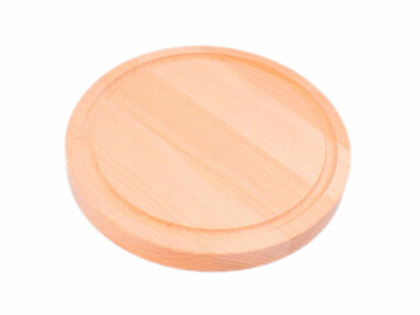 Holzteller aus Buchenholz mit Rille