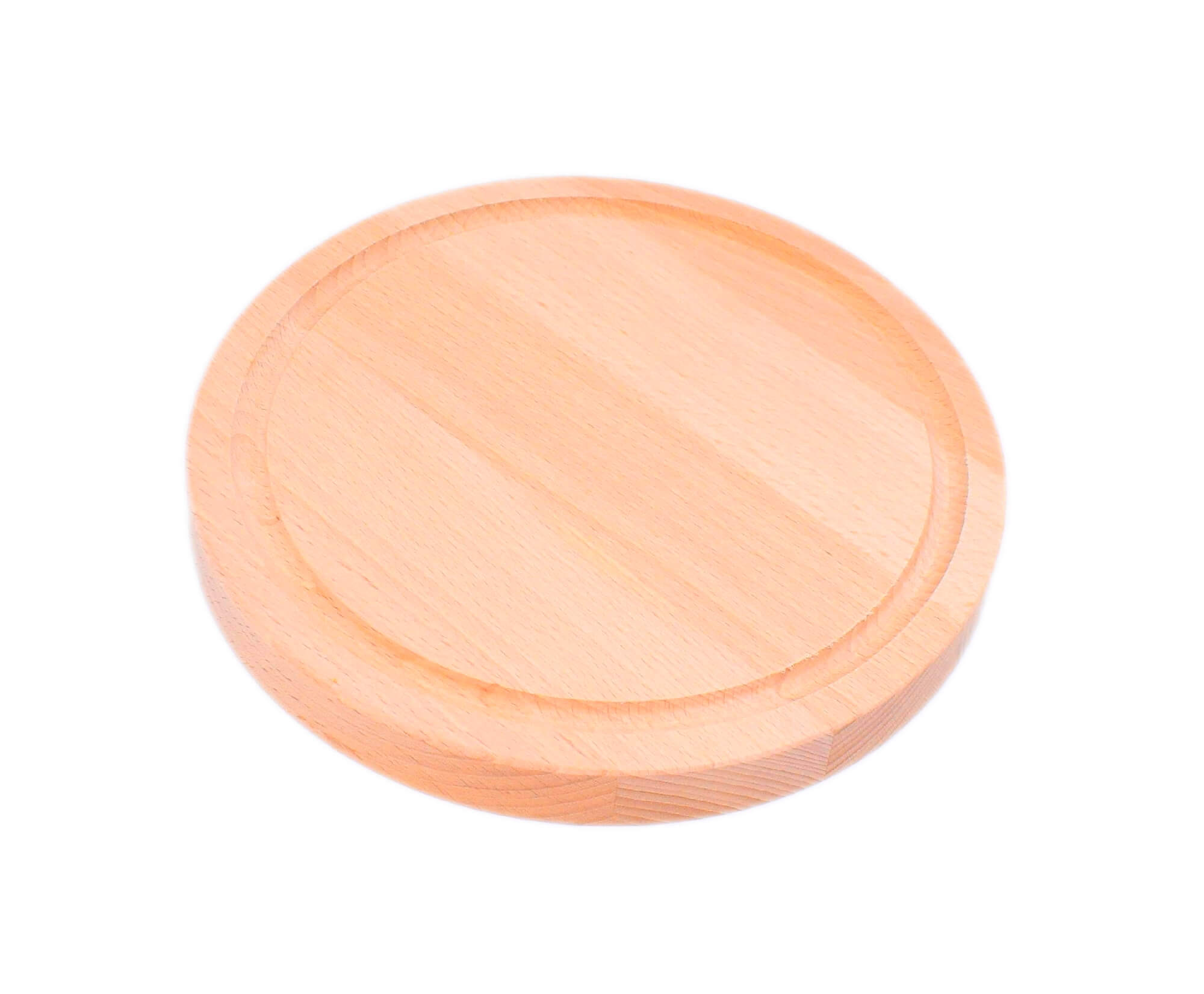 Holzteller aus Buchenholz mit Rille