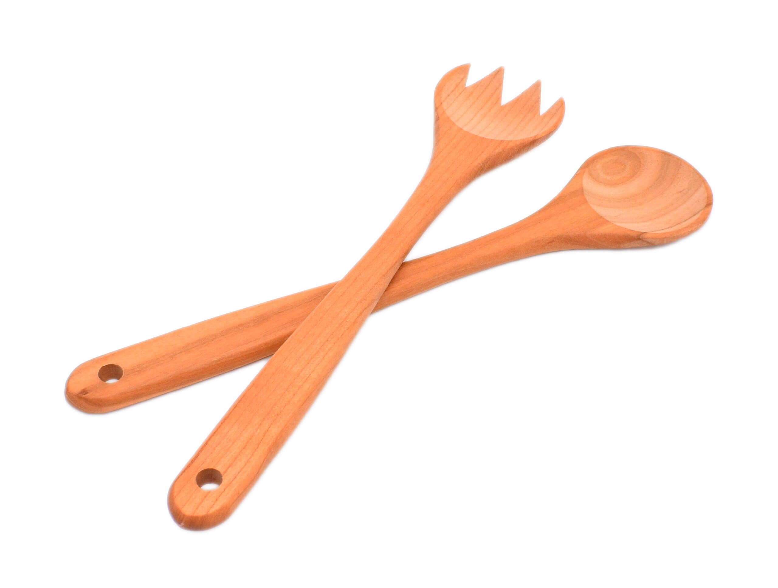 Salatbesteck aus Kirschholz