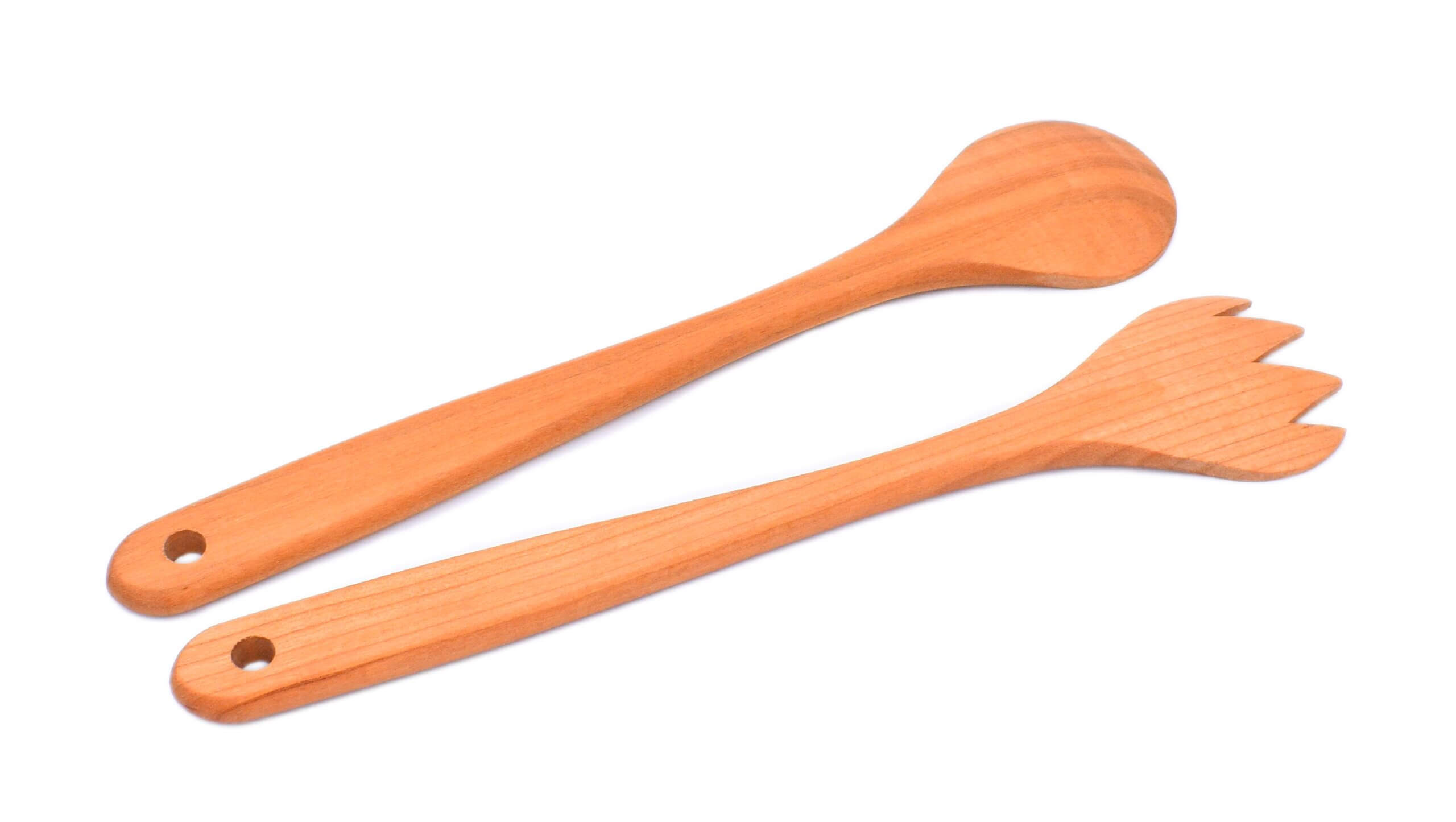 Salatbesteck aus Kirschholz