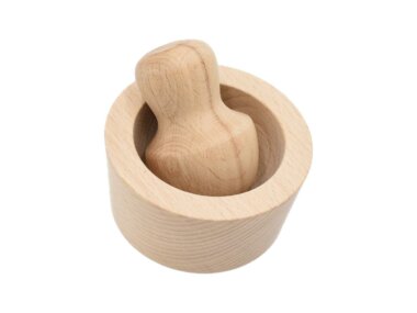Mörser mit Stößel aus Holz