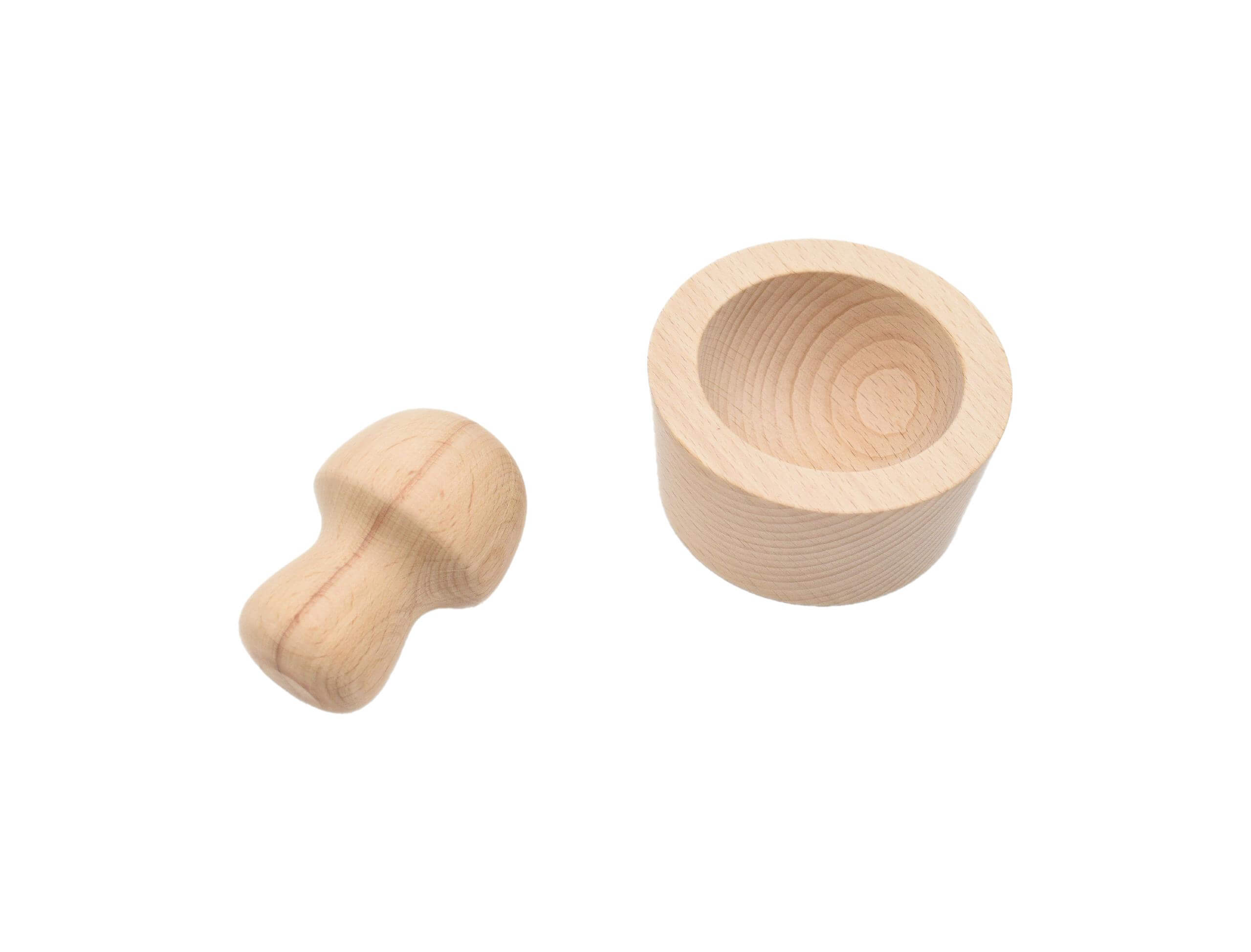 Mörser mit Stößel aus Holz