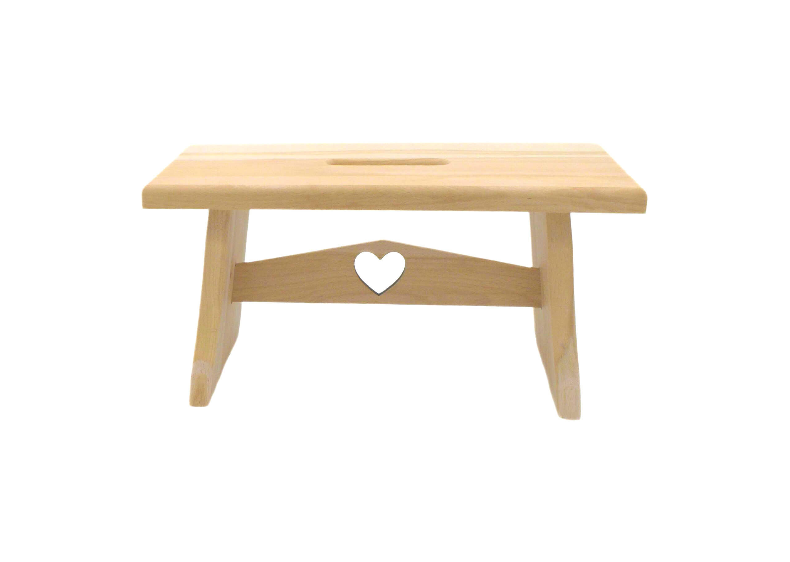 Schemel aus Holz mit Herz